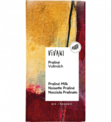 Praliné Vollmilch Schokolade, 100 gr Tafel, Vivani