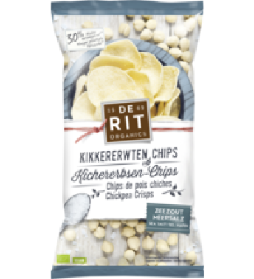 Kichererbsen Chips mit Meersalz, vegan, 75 gr Beutel, De Rit
