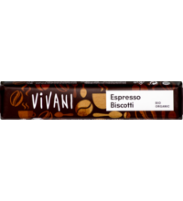 Espresso Biscotti Schokoriegel, 40 gr Stück, Vivani