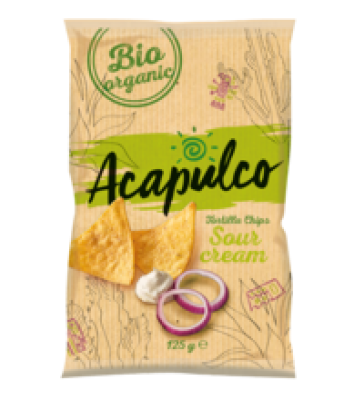 Tortilla Chips Sour Cream & Onion, 125 gr Packung, Acapulco