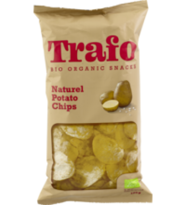 Kartoffelchips mit Salz, vegan, 125 gr Packung, Trafo