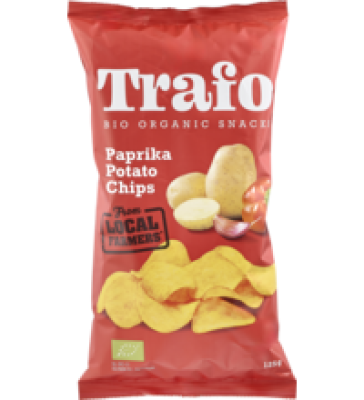 Kartoffelchips mit Paprika, vegan, 125 gr Packung, Trafo