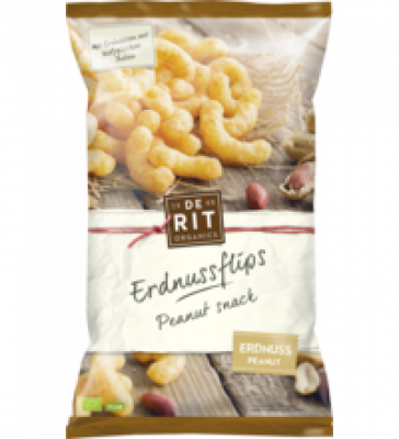 Erdnussflips, vegan, 125 gr Packung, De Rit