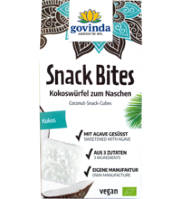 Snack Bites Kokos, vegan, 100 gr Packung, Govinda