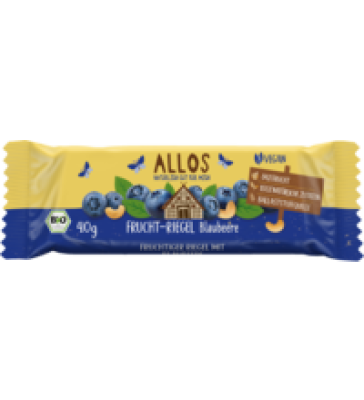 Frucht-Riegel Blaubeere, vegan, 40 gr Stück, Allos