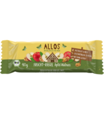 Frucht-Riegel Apfel-Walnuss, 40 gr Stück, Allos