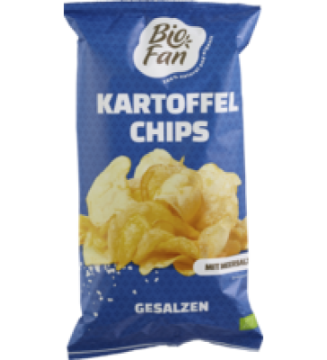 Kartoffelchips mit Meersalz, vegan, 125 gr Packung, Biofan