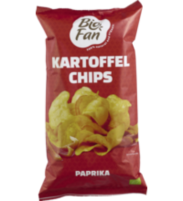 Kartoffelchips mit Paprika, vegan, 125 gr Packung, Biofan