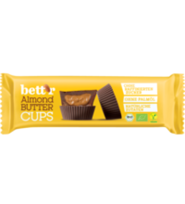 Almond Butter Cups, vegan, 39 gr Packung (3 Stück), Bett'r