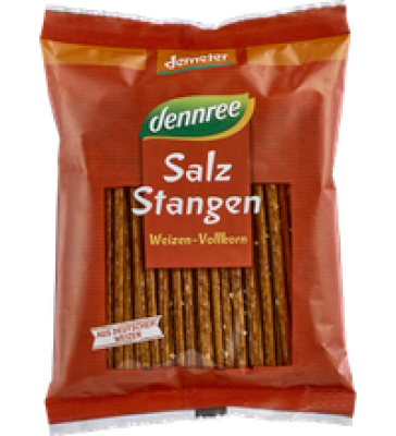 Weizen-Vollkorn-Salzstangen, 100 g Packung, dennree