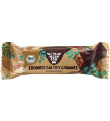 Schokoriegel Erdnuss-Salted Caramel, vegan, 40 gr Stück, THE VEGAN COW