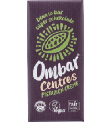 CENTRES Pistazien-Creme Rohkostschokolade, vegan, 70 gr Tafel, Ombar