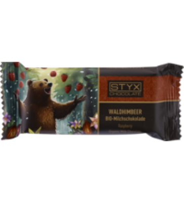 Milchschokolade Waldhimbeer, 70 gr Tafel, Styx Chocolate