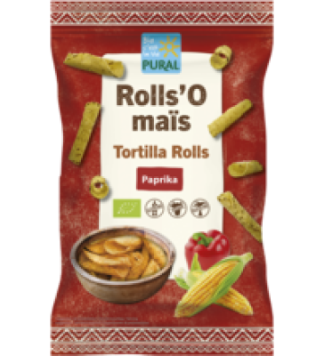 Rolls'O maïs Paprika (Tortilla Rolls), vegan, 125 gr Beutel, Pural