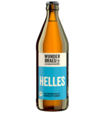 Helles Bier, vegan, 0,5 ltr Flasche, Wunderbräu