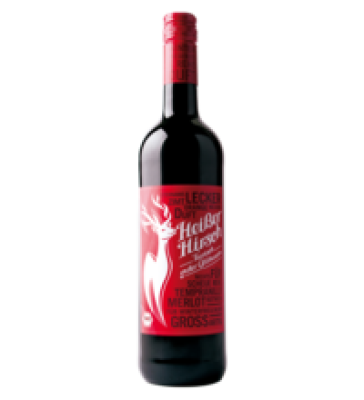Glühwein „Heißer Hirsch”, rot, vegan, 0,75 ltr Flasche