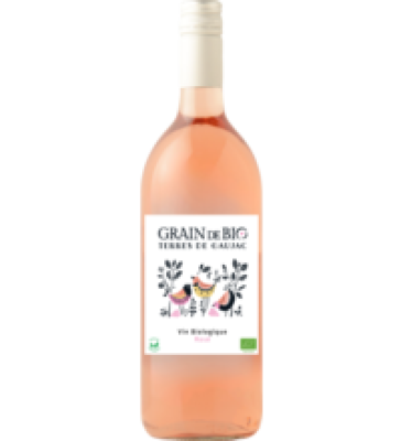 Wein „Grain de Bio“, rosé, vegan, 1 ltr Flasche