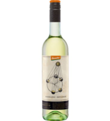 Riesling Rivaner QbA, weiß, vegan, 0,75 ltr Flasche