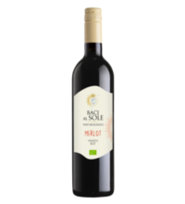 Wein „Baci al Sole” Merlot Veneto IGT, rot, vegan, 0,75 ltr Flasche