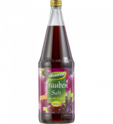 Traubensaft, aus roten Trauben, vegan, 1 ltr Flasche, dennree