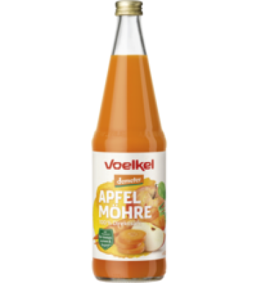 Apfel-Möhrensaft, vegan, 0,7 ltr Flasche, Voelkel