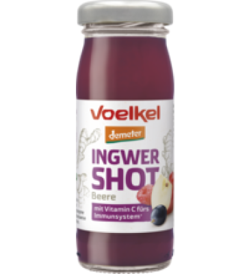 Shot Ingwer & Beeren, vegan, 95 ml Flasche, Voelkel