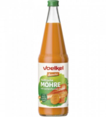 Feldfrischer Möhrensaft, vegan, 0,7 ltr Flasche, Voelkel