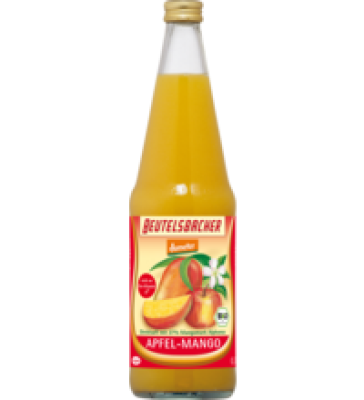 Apfel-Mango-Saft, vegan, 0,7 ltr Flasche, Beutelsbacher