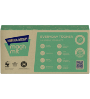 Everyday Tücher Box, 4-lagig, 100 Stück Packung, mach m!t