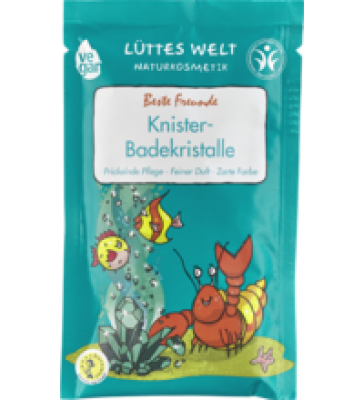 Knister-Badekristalle „Beste Freunde”, vegan, 80 gr Packung, Lüttes Welt