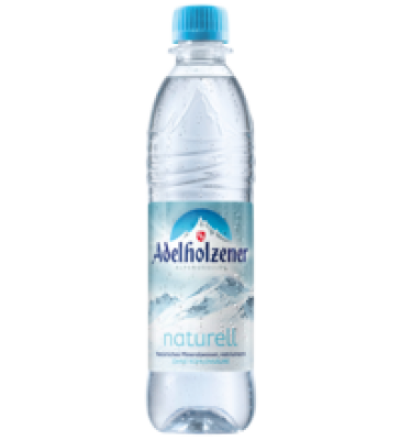 Mineralwasser naturell, ohne Kohlensäure, 0,5 ltr Flasche, Adelholzener