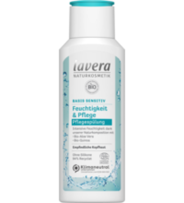 Basis sensitiv Feuchtigkeit & Pflege Spülung, 200 ml Flasche, lavera