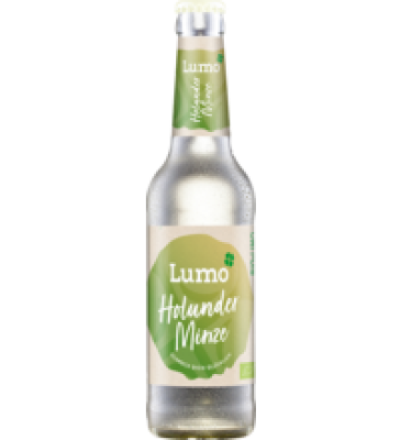 Limonade Holunder & Minze, vegan, 0,33 ltr Flasche, Lumo