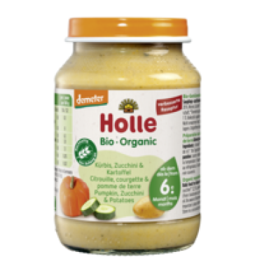 Babynahrung Kürbis, Zucchini & Kartoffel, 190 gr Glas, Holle