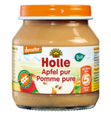 Apfel pur, vegan, 125 gr Glas, Holle