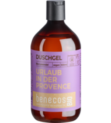 Duschgel „Urlaub in der Provence” Lavendel, vegan, 500 ml Flasche, benecos