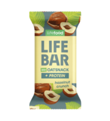 Lifebar Protein Oat Snack Hazelnut Crunch, vegan, 40 gr Riegel, Lifefood
