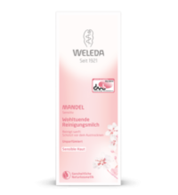 Mandel Wohltuende Reinigungsmilch, vegan, 75 ml Tube, Weleda