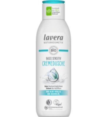 Cremedusche basis sensitiv, vegan, 250 ml Flasche, lavera