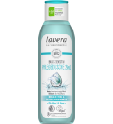 Basis sensitiv Pflegedusche 2in1, vegan, 250 ml Flasche, lavera
