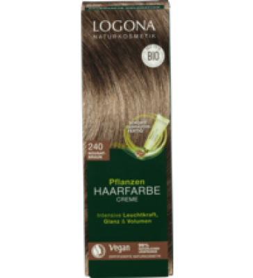 Pflanzenhaarfarbe Color Creme Nougatbraun 240, vegan, 150 ml Tube, Logona