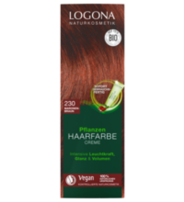 Pflanzenhaarfarbe Color Creme Maronenbraun 230, vegan, 150 ml Tube, Logona