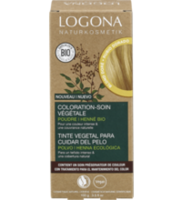 Pflanzenhaarfarbe Pulver Goldblond 01, vegan, 100 gr Packung, Logona