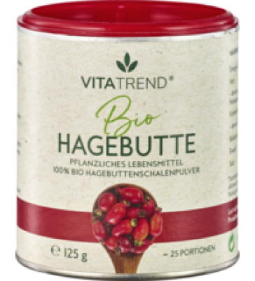 Hagebutten Pulver, vegan, 125 gr Dose, VitaTrend