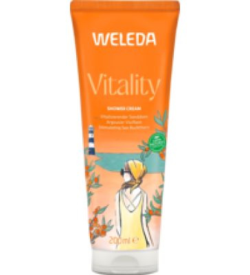 Shower Cream „Vitality” Sanddorn, vegan, 200 ml Tube, Weleda