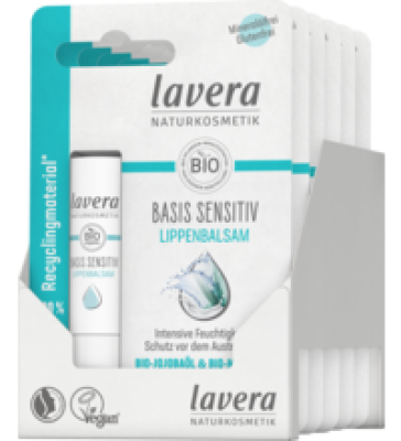 Basis sensitiv Lippenbalsam, vegan, 4,5 gr Stück, lavera