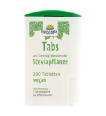 Stevia-Tabs, vegan, 18 gr Spender (300 Tabletten), Govinda