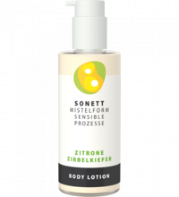 Body Lotion Zitrone-Zirbelkiefer, vegan, 145 ml Spenderflasche, Sonett