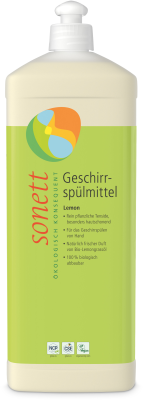 Geschirrspülmittel Lemon, vegan, 1 ltr Flasche, Sonett