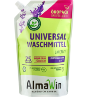 Universal Waschmittel Lavendel, vegan, 1,5 ltr Beutel, AlmaWin